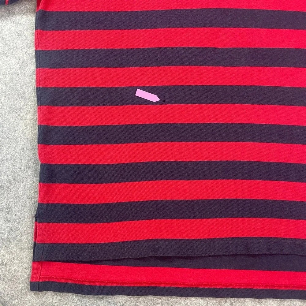 Polo Ralph Lauren Vintage Mens Polo Shirt XXL Red Striped Short Sleeve